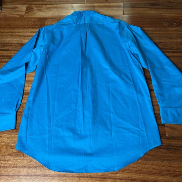 Chaps Mens Dress Shirt 16-16.5 34/35 Classic Fit Wrinkle Free Blue NWT - Picture 5 of 5